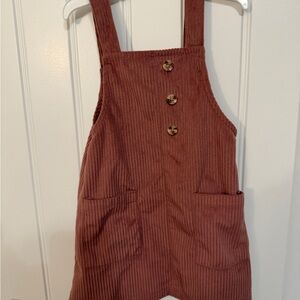 Kids Corduroy Overalls in Rust